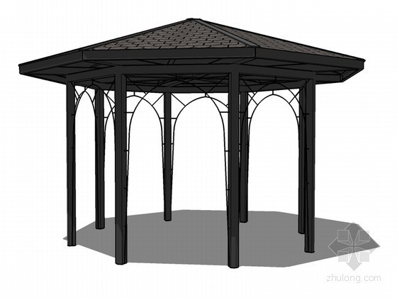亭子SketchUp模型资料下载-亭子SketchUp模型下载