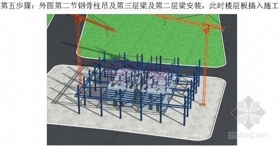 高层钢骨柱框架楼施工方案资料下载-[北京]核心筒结构办公楼钢结构安装施工方案（鲁班奖）
