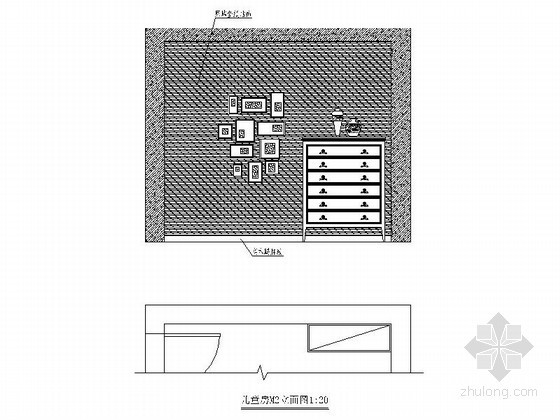 精装儿童房立面图- 