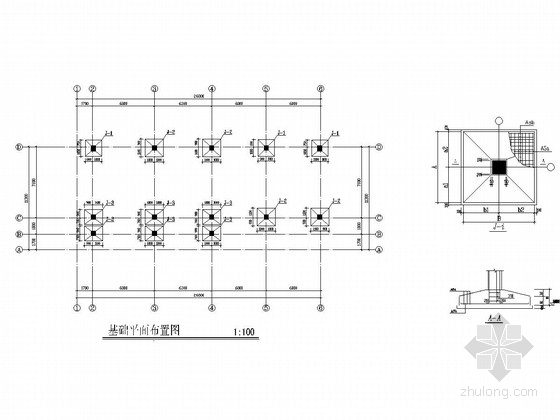 一层游乐园公厕及售票厅建筑结构施工图-基础平面布置图 