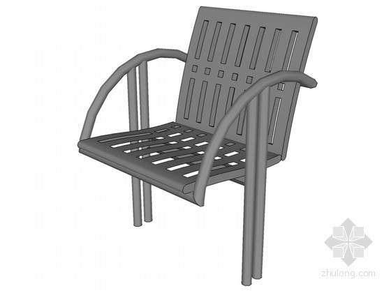 室外景观SU模型资料下载-室外金属椅SketchUp模型下载