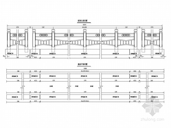 栏杆构造图cad资料下载-分离式立交桥栏杆构造图