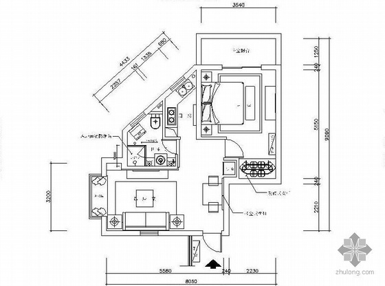60平方米室内平面图资料下载-60平米公寓楼设计方案图