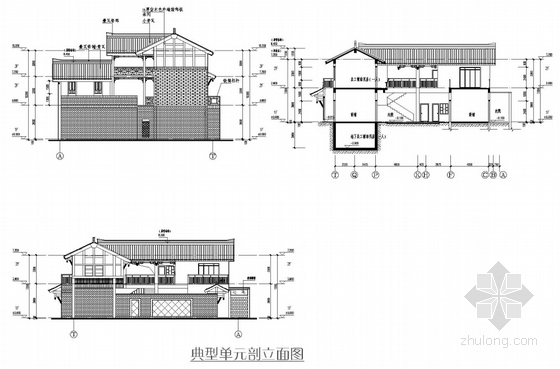 [广东]中式传统风格文化院街规划设计方案文本（知名建筑公司）-中式传统风格文化院剖面图