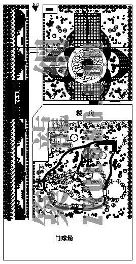 食品厂区建筑平面图资料下载-某厂区绿化平面图