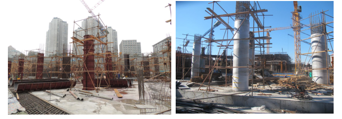 商业广场项目绿色施工方案（附图丰富）-2圆柱大模板的施工应用
