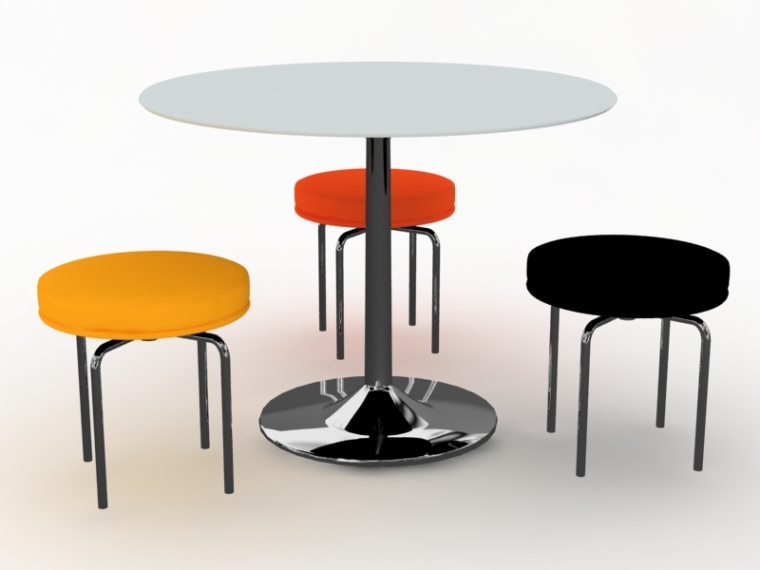 餐桌椅草图大师模型资料下载-时尚餐桌椅3D模型下载