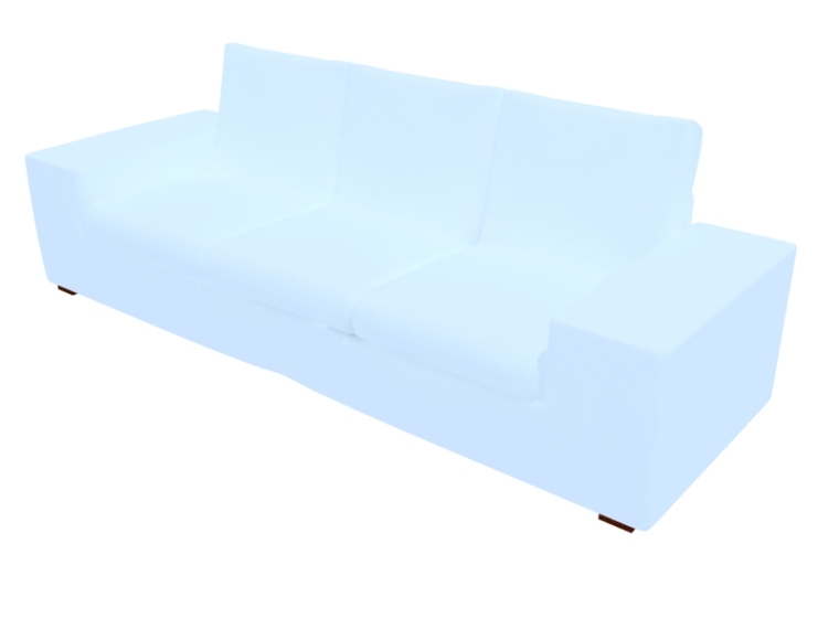 白色木栅栏模型资料下载-白色沙发3D模型下载