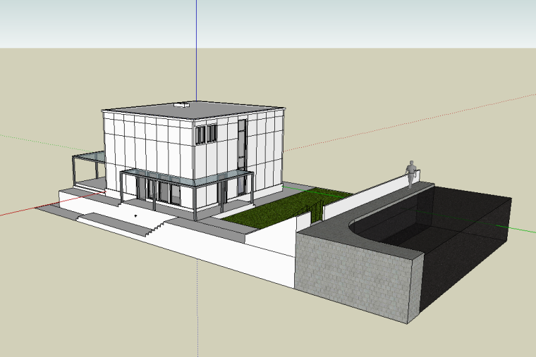 格罗皮乌斯设计分析资料下载-建筑设计大师格罗皮乌斯住宅SU模型