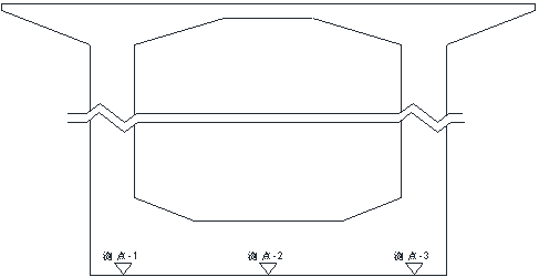 连续板桥+预应力砼连续刚构桥施工方案-0#段预压测点横向布置图