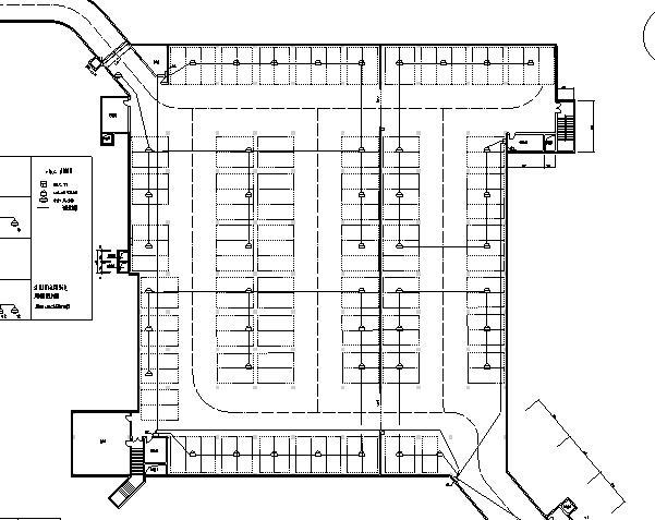 车站港口地下车库电气设计图-平面图