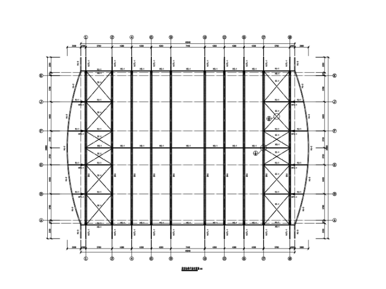 室内篮球馆建筑平面图资料下载-钢桁架篮球馆结构施工图
