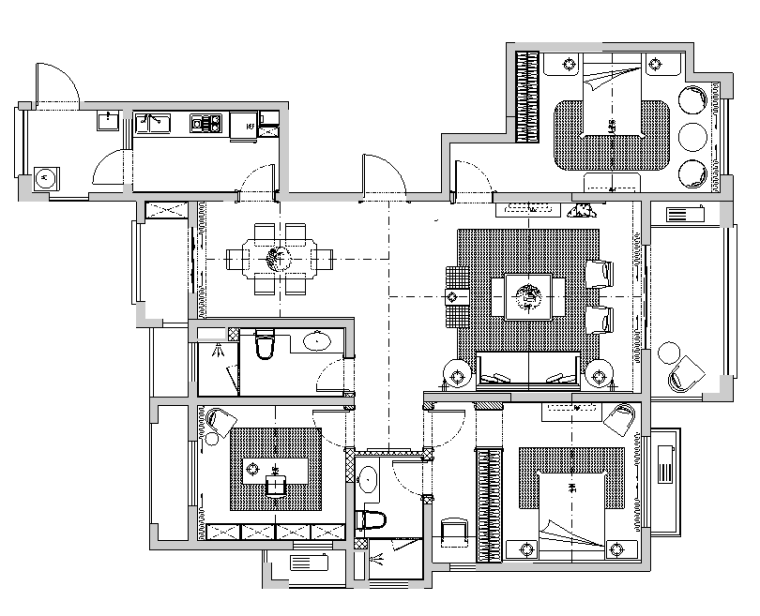 住宅入户大堂施工图资料下载-现代豪华公寓样板间设计施工图（附效果图+规范表）