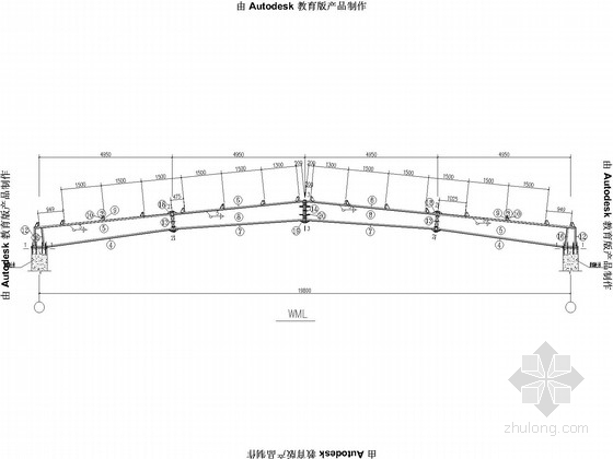 20米跨拱形结构资料下载-20米跨钢屋盖结构施工图
