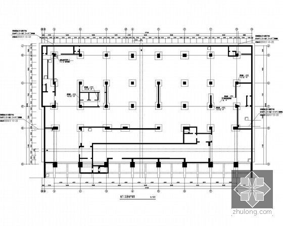[广东]三十四层知名办公楼电气设计施工图-地下三层接地平面图