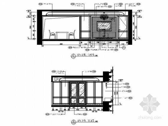 [福州]市中心简欧风格四室两厅装修图（含方案）-客厅餐厅立面图