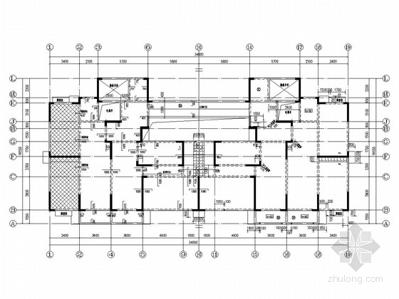 [江苏]34层剪力墙结构高层住宅楼结构施工图-十九~三十三层板配筋及模板图 
