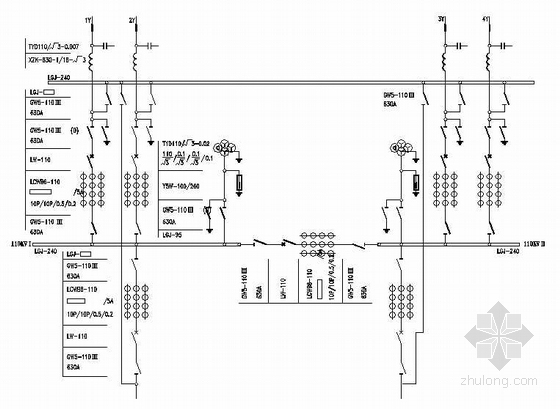 福建省典型110kv变电站继电保护标准化设计图集资料下载-110kV变电站典型设计图纸（四）