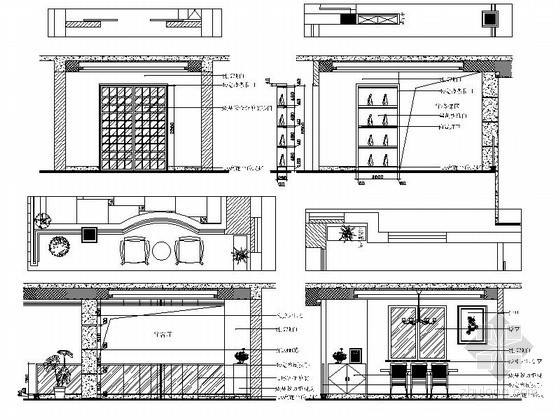 现代中式别墅围栏资料下载-现代中式风格别墅餐厅立面图