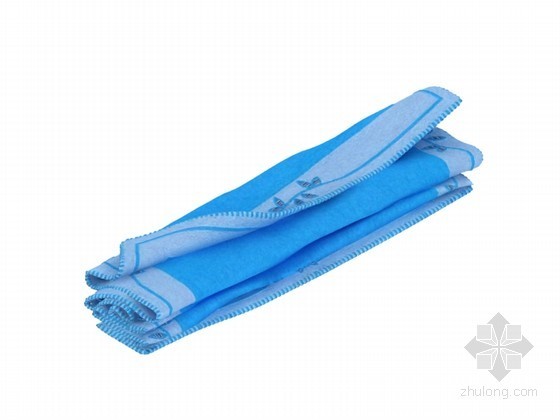 蓝色妖姬风格的住宅资料下载-蓝色毛巾3D模型下载