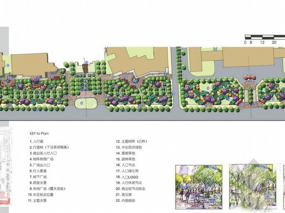 商业街景观设计效果图资料下载-[西安]某道路绿化带及商业街景观设计方案