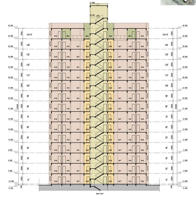 [贵州]新古典主义风格居住小区规划建筑方案设计文本-[贵州]新古典主义风格居住区规划建筑方案剖面图