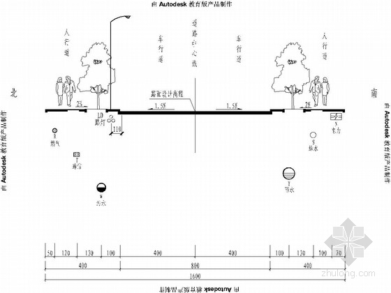 城市通信工程规范资料下载-16m宽城市支路电力通信工程施工图（26张）