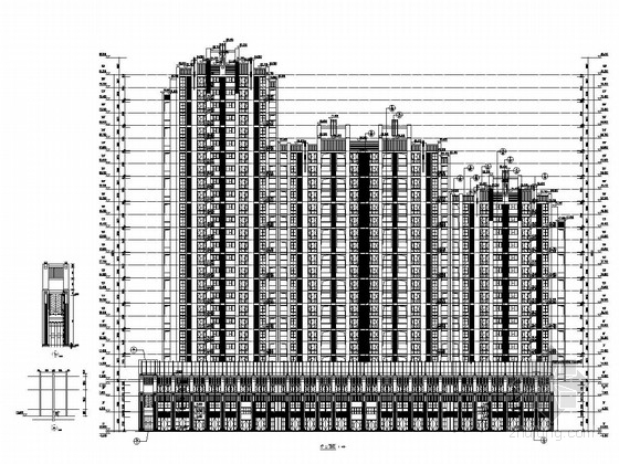 28层住宅施工图资料下载-28层和22及18层连体住宅楼建筑结构施工图
