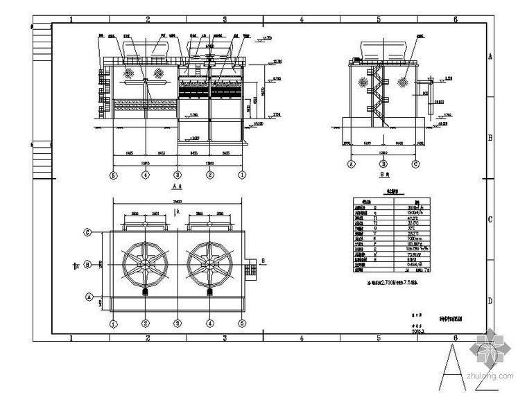 冷却塔配水系统资料下载-冷却塔平面布置总图
