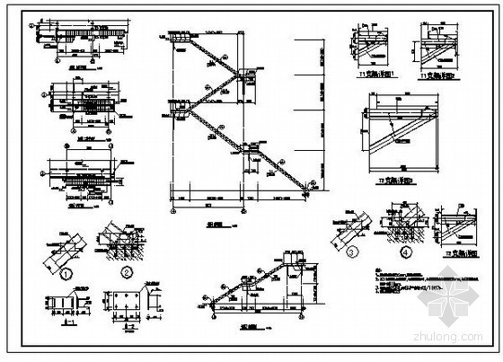 钢结构楼梯混凝土踏步节点资料下载-某钢结构楼梯节点构造详图