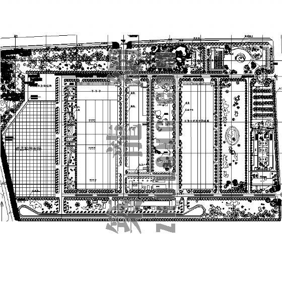 街区设计总平面图资料下载-植物配置总平面图