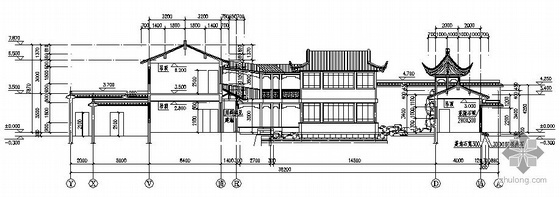 某两层仿古庭院式建筑施工图-2