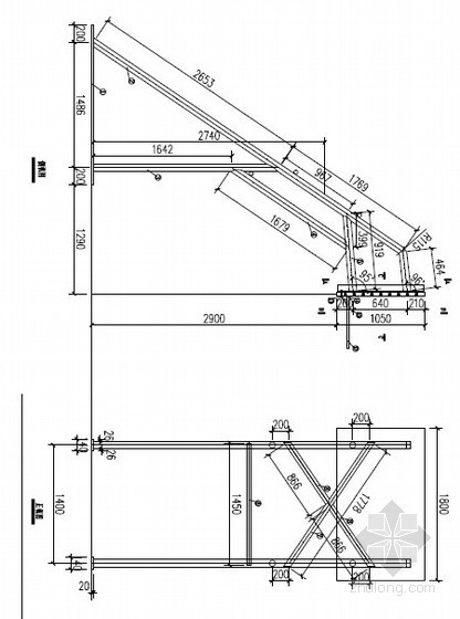 篮球架CAD图资料下载-钢管篮球架制作图（2张）