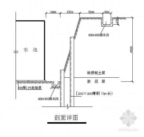 消防水池基坑支护资料下载-[福建]消防水池土方开挖支护施工方案（钢板桩）