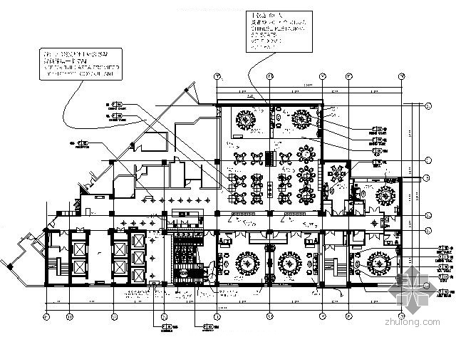 cad中餐厅平面布局资料下载-厦门五星酒店中餐厅施工图（含效果）