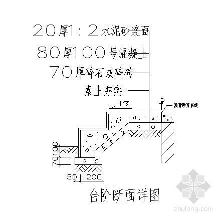 台阶法施工上下断面资料下载-台阶断面详图4