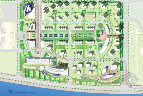 上海南站绿轴项目设计方案资料下载-[福建]海滨绿丘城市概念规划与城市设计方案