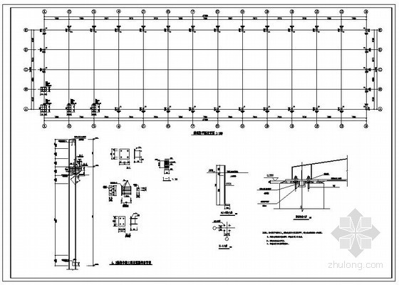 钢排架结构设计图资料下载-某钢混排架厂房部分结构设计图