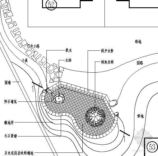 景观水钵cad资料下载-水钵广场详图