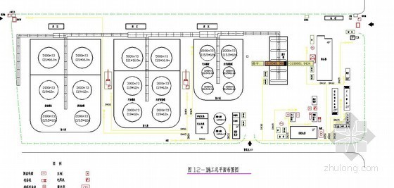 房建项目平面布置图资料下载-[广东]油库工程土建、安装施工组织设计（施工平面布置图）