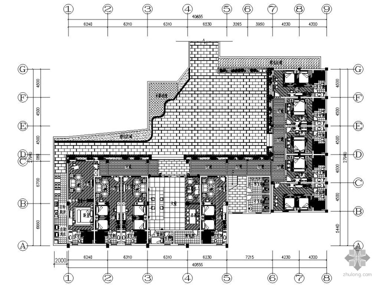 白族建筑图资料下载-[云南]白族民居特色酒店施工图（含效果）