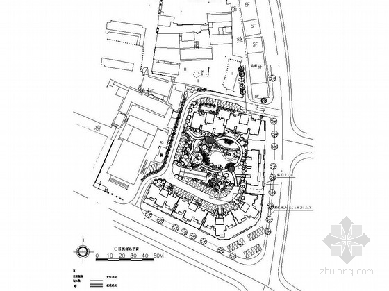 园林居住小区平面图资料下载-[广西]居住区园林景观绿化平面图