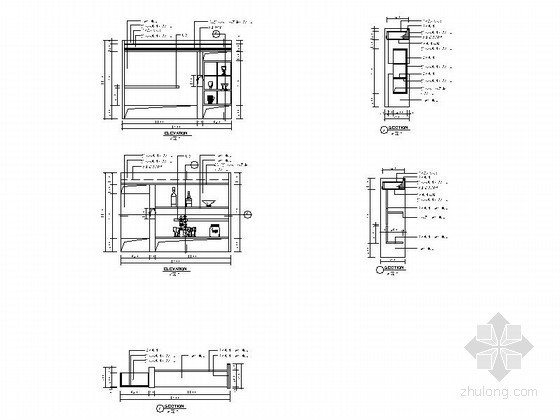 小居室室内详图资料下载-现代时尚居室小吧台立面详图