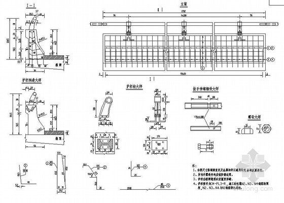 钢筋混凝土路基护栏资料下载-104m预应力钢筋混凝土组合体系斜拉桥护栏钢筋构造节点详图设计