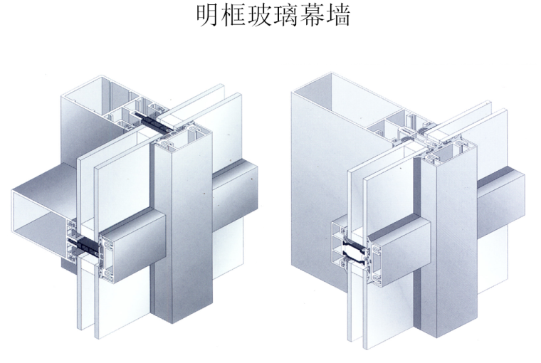 玻璃幕墙工程图图解-明框玻璃幕墙