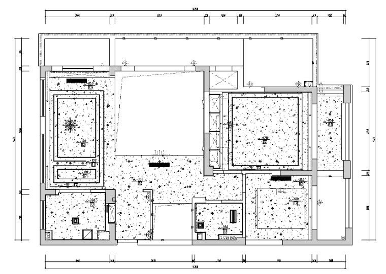 [浙江]港式风格住宅设计施工图（附效果图）-一层顶面布置图