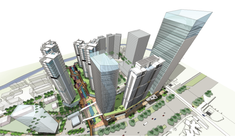 城市设计规划参考案例资料下载-[广州]深圳现代风格综合功能城市更新项目方案设计文本（PDF）