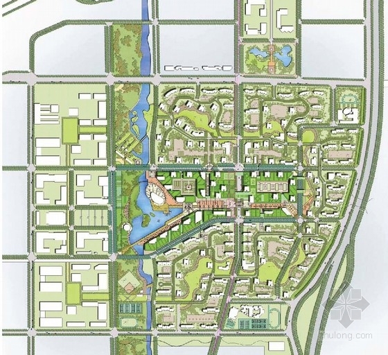 [全国]新城景观规划与发展案例研讨方案-总平面图 