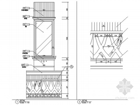 [内蒙古]欧式古典双层别墅室内装修图（含效果）-节点图