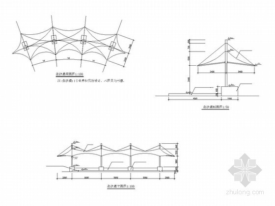 车棚张拉膜CAD图资料下载-张拉膜设计施工图